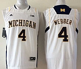 Michigan Wolverines 4 Chris Webber White College Basketball Jersey,baseball caps,new era cap wholesale,wholesale hats